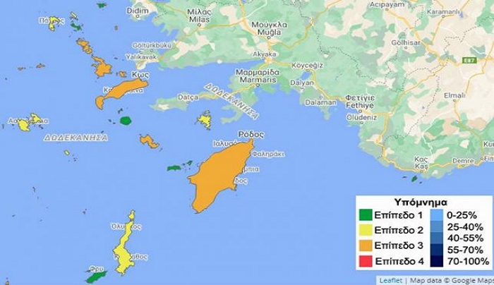Ο νέος Επιδημιολογικός Χάρτης - Το «πορτοκαλί» κυριαρχεί στα Δωδεκάνησα