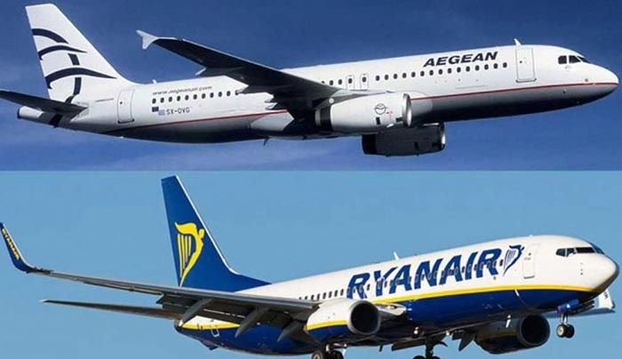 Σκληρές “αερομαχίες” Aegean – Ryanair στους ελληνικούς ουρανούς