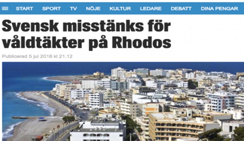 Στο επίκεντρο των σουηδικών ΜΜΕ η υπόθεση των ομαδικών βιασμών στη Ρόδο!
