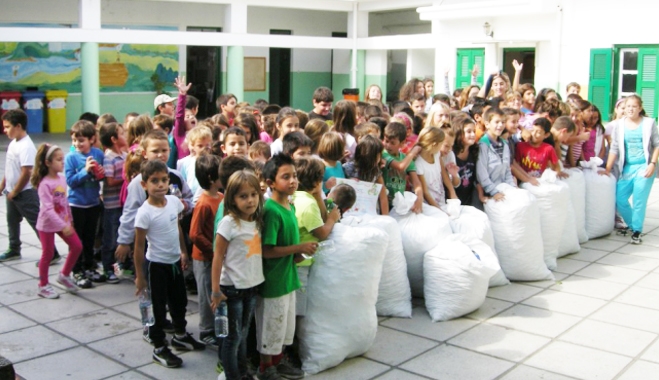 Περισυλλογή πλαστικών πωμάτων από σχολεία της Κω &amp; ενημέρωση για Ανακύκλωση