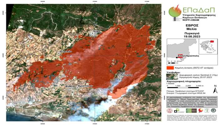 Καταστροφική η φωτιά στον Έβρο: Τα καμένα στρέμματα πιθανώς ξεπερνούν τα 75.000 - Καίγεται το δάσος της Δαδιάς