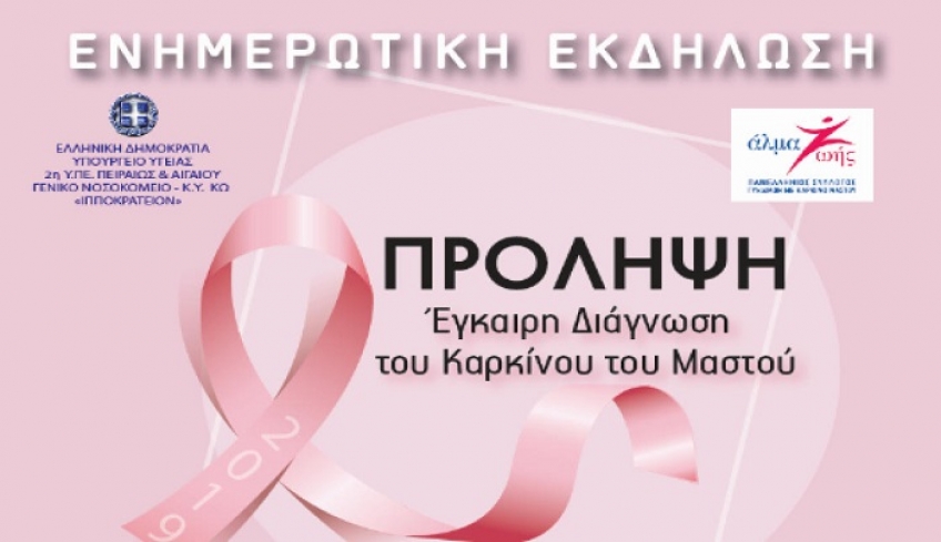 ΓΝ-ΚΥ Κω &quot;ΙΠΠΟΚΡΑΤΕΙΟΝ&quot;: Ενημερωτική Εκδήλωση για τον Καρκίνο του Μαστού