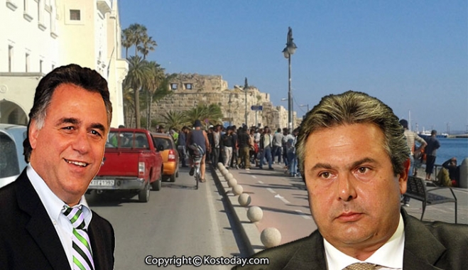 Ο Π. Καμμένος στην Κω σε σύσκεψη  με Γ. Κυρίτση για το μεταναστευτικό στις στις 21/08