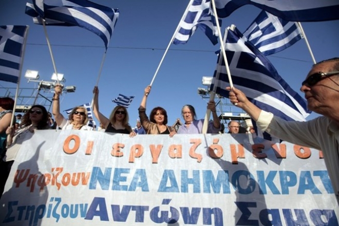 Στο πλευρό του Σαμαρά οι εργαζόμενοι της ΕΤΕ