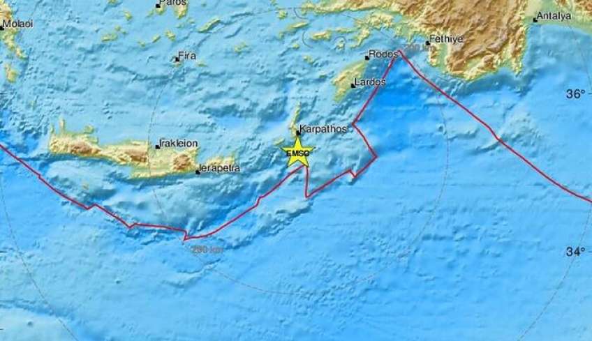 Σεισμός 5 ρίχτερ κοντά σε Κάρπαθο και Κάσο – Αισθητός σε πολλές περιοχές