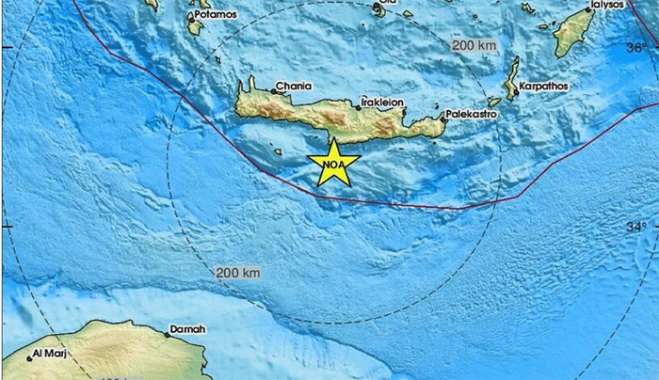 Σεισμός τώρα νότια της Κρήτης - Αισθητός σε αρκετές περιοχές