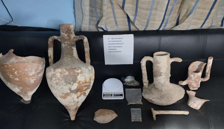 Σύλληψη ημεδαπού για διακίνηση ναρκωτικών και κατοχή αρχαιοτήτων στην Κάλυμνο