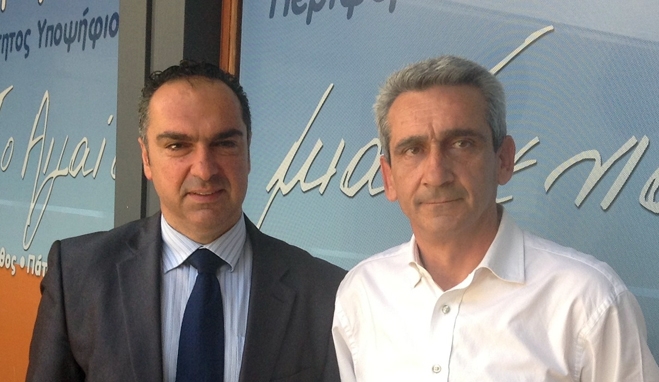 Ο Δικηγόρος και δημ.σύμβουλος Γ.Φλεβάρης με τον Γ.Χατζημάρκο στον αγώνα της Περιφέρειας