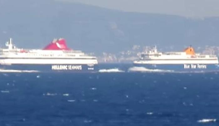 Προσπέραση στο Αιγαίο: Νήσος Μύκονος & Blue Star Naxos κάνουν... κόντρες [βίντεο]