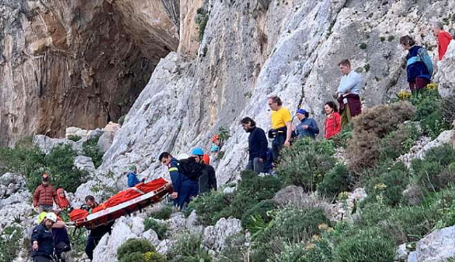 Κάλυμνος: Σωτήρια παρέμβαση της Ομάδας Διάσωσης και της Πυροσβεστικής για τραυματία αναρριχητή