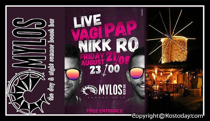 Live στο "Mylos Beach Bar" στις 21/08 ο Vagi Pap με τον Nikk Ro!