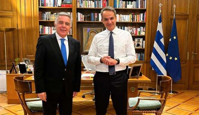 Συνάντηση στο Μέγαρο Μαξίμου του Βασίλη Υψηλάντη με τον Πρωθυπουργό Κυριάκο Μητσοτάκη