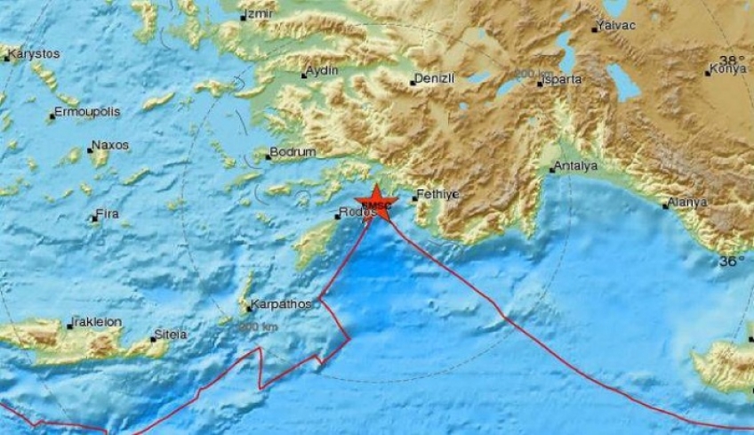 Σεισμός 4,5 ρίχτερ ανατολικά της Ρόδου