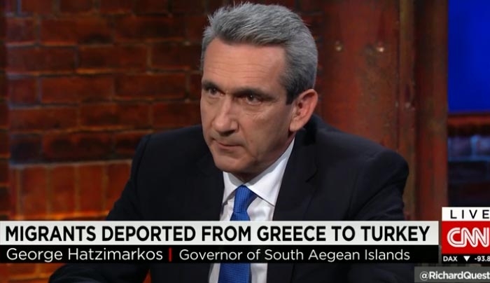 Ο Περιφερειάρχης Νοτίου Αιγαίου Γιώργος Χατζημάρκος, στο CNN - ΒΙΝΤΕΟ