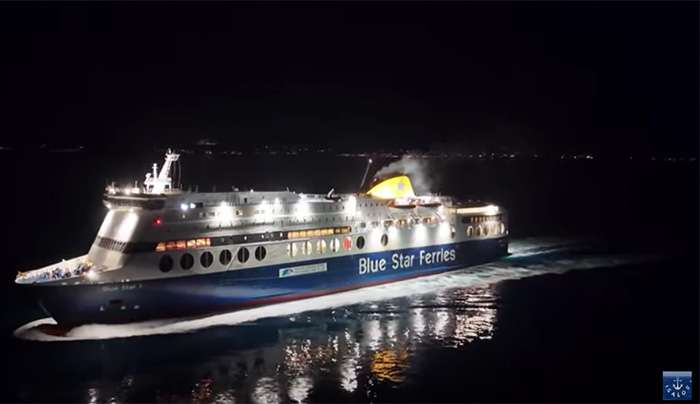 Αριστοτεχνική μανούβρα του επιβλητικού Blue Star 1 των 176 μέτρων στη Νάξο!