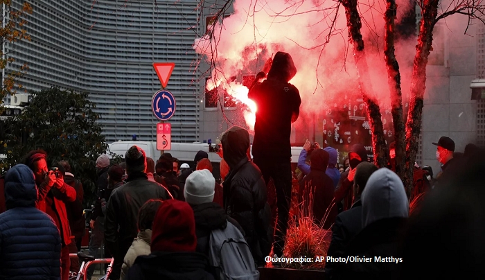 Βρυξέλλες: Επεισόδια σε διαδήλωση κατά των μέτρων για τον κορωνοϊό -Κροτίδες, κανόνια νερού και δακρυγόνα (βίντεο)