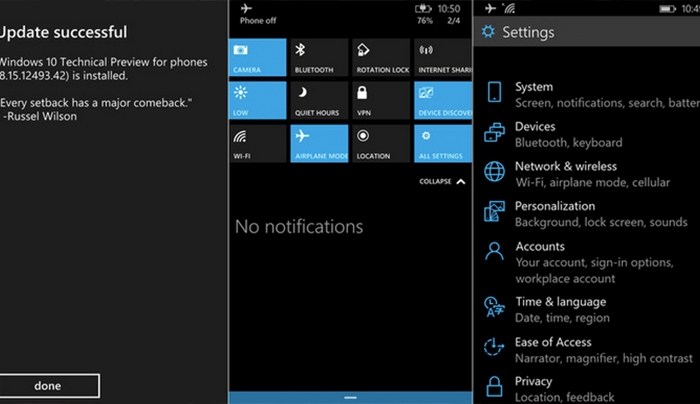 Διαθέσιμη η Windows 10 Technical Preview για smartphones