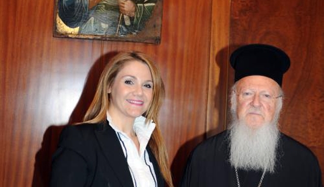 Συνάντηση της Μίκας Ιατρίδη με τον Οικουμενικό Πατριάρχη Βαρθολομαίο