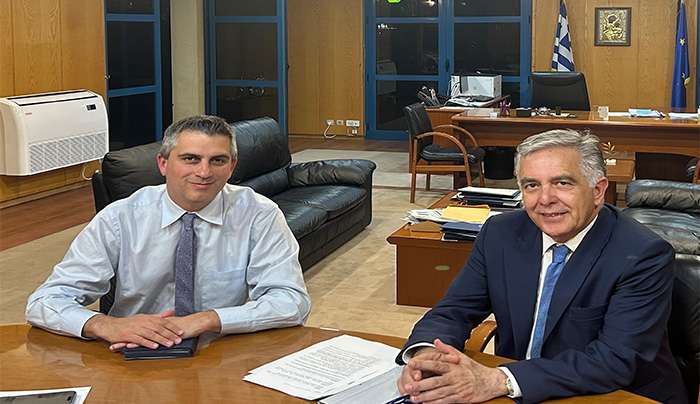 Ο Βασίλης Α. Υψηλάντης με τον Υπουργό Υποδομών Χρήστο Δήμα για τις υποδομές στα Δωδεκάνησα