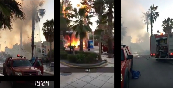 Δείτε Βίντεο από την φωτιά που ξέσπασε στην οδό Πατριαρχου Γερμανου 12