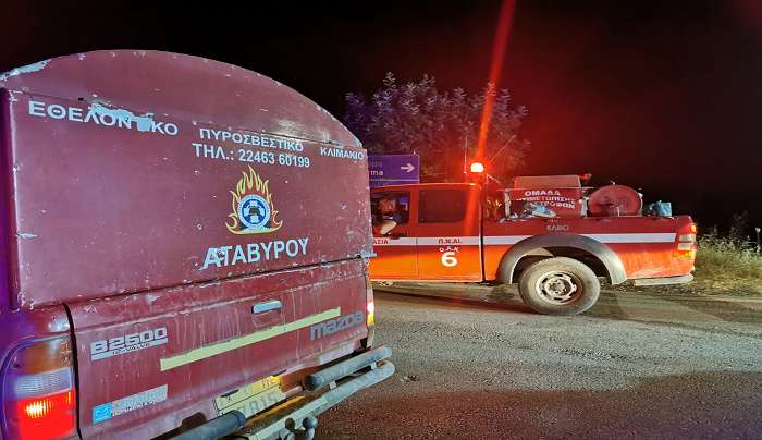 Ολονύχτια επιχείρηση για να ανακοπεί η πορεία της φωτιάς προς τα Λάερμα (video)