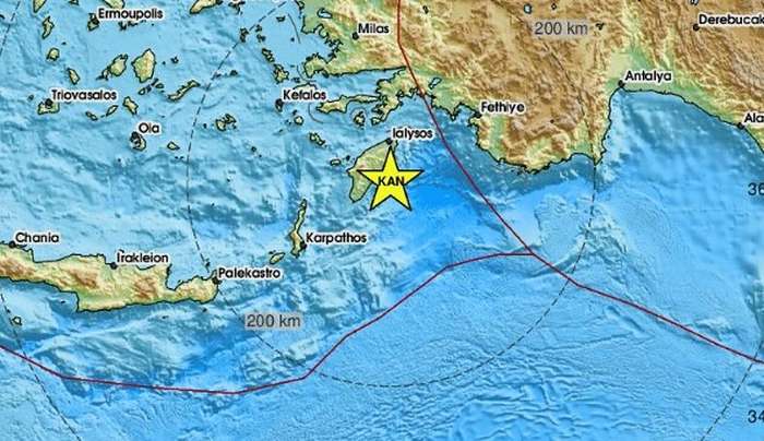 Σεισμός 3,6 Ρίχτερ στη Ρόδο Στη Λίνδο το επίκεντρο