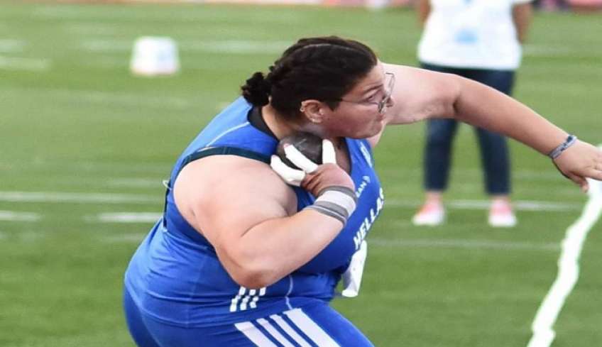 ΧΡΥΣΗ η Μαρία Μαγκούλια στη σφαιροβολία στο Πανελλήνιο Πρωτάθλημα στη Θεσσαλονίκη.
