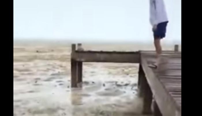 Απίστευτες εικόνες! Ο τυφώνας Ίρμα άδειασε τον ωκεανό στις Μπαχάμες [βίντεο]