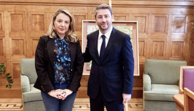 Ευτυχία Σταθοπούλου: Συνάντηση με τον Πρόεδρο του ΠΑΣΟΚ Νίκο Ανδρουλάκη