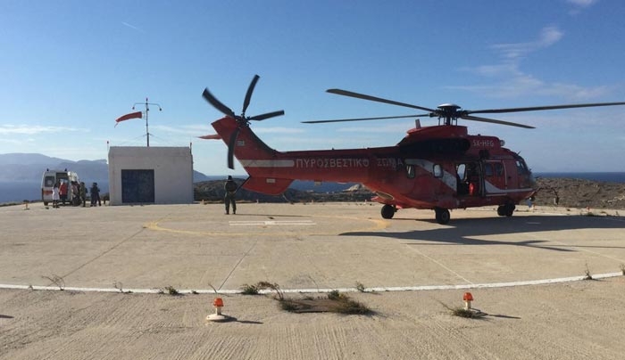 Με ελικόπτερο της Πυροσβεστικής η αεροδιακομιδή της 35χρονης από τη Νάξο