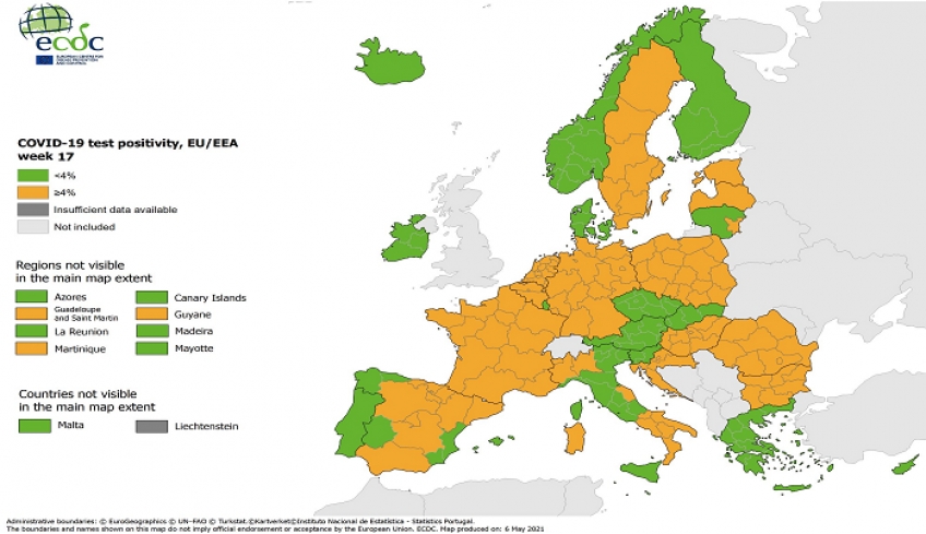 ECDC: Στο πράσινο ο δείκτης θετικότητας στην Ελλάδα-Καλύτερη η εικόνα της χώρας